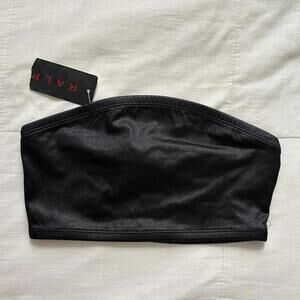Deadstock Y2K Black shimmer Ralph Lauren bandeau top Size XS